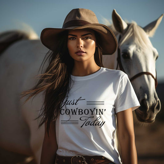 Just Cowboyin Today Western Graphic tee