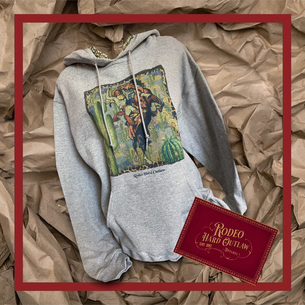 Western Bronco Drawstring Hoodie