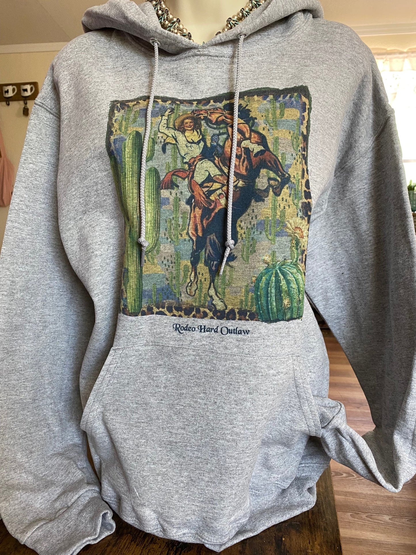 Western Bronco Drawstring Hoodie