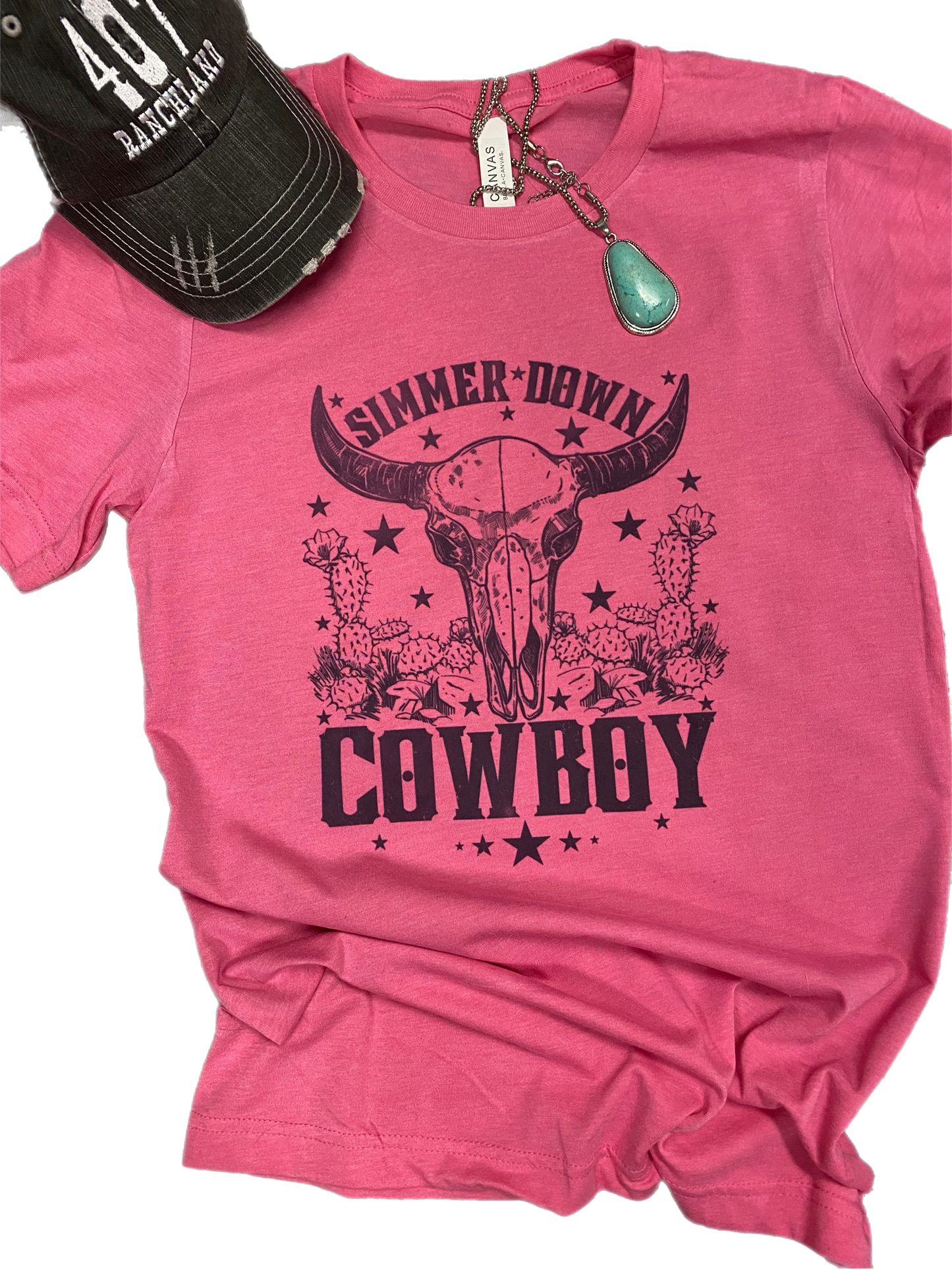 Simmer Down Cowboy Western Graphic tee l Ranch l Unisex Jersey Short Sleeve Tee